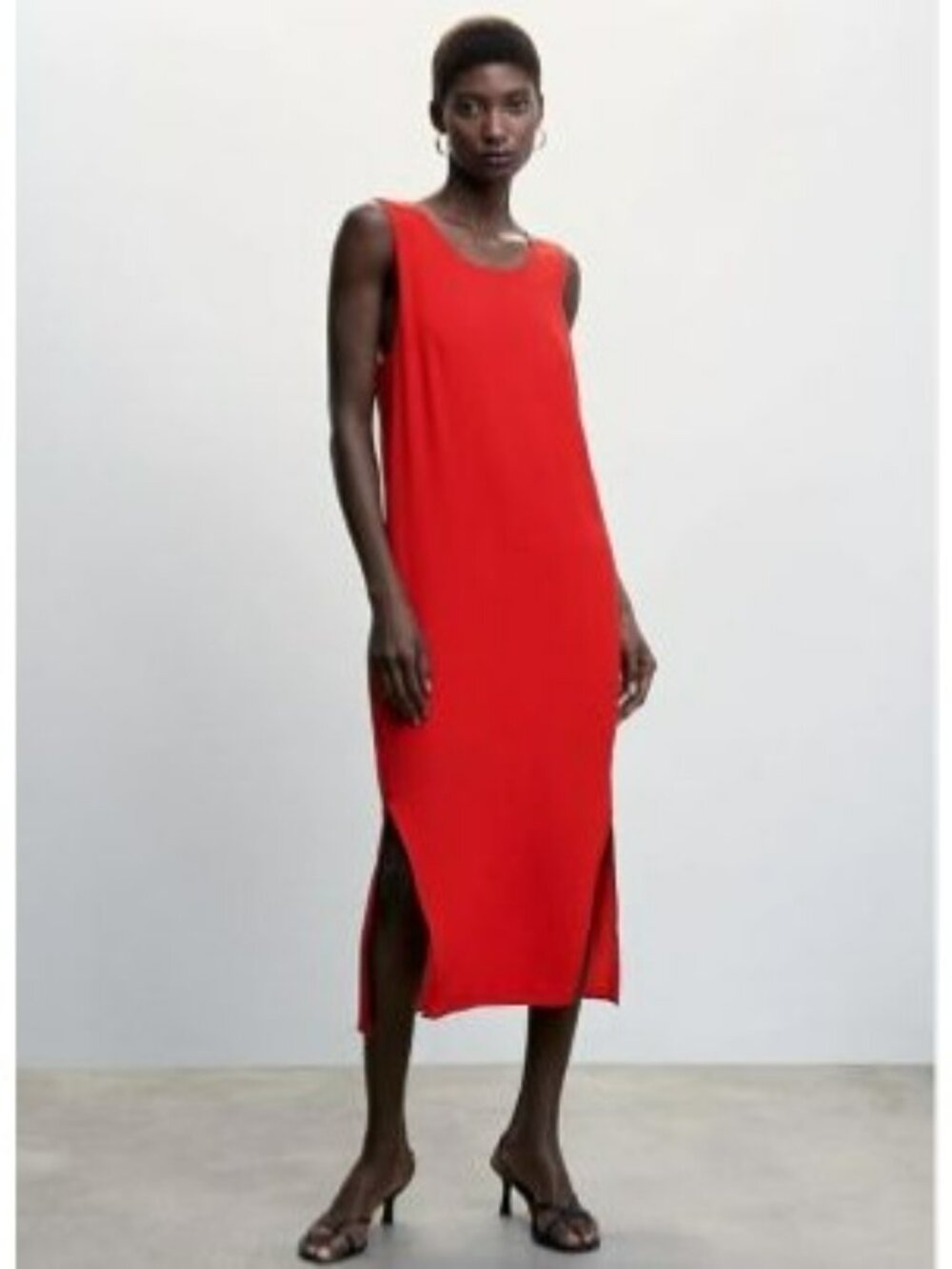 Ralph Lauren Long Maxi Dress Women's Red Sleeveless Scoop Neck Size XXL